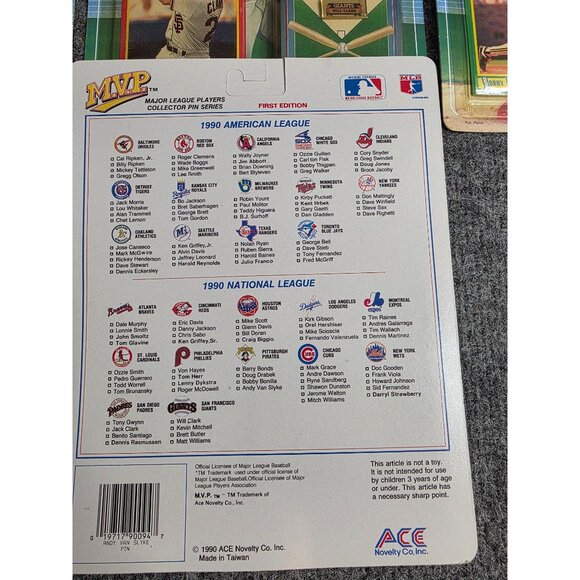 Major League Baseball MVP 1990 Collector Pin Set Lot Of 7 Ripken Bonilla Clark - Picture 4 of 8